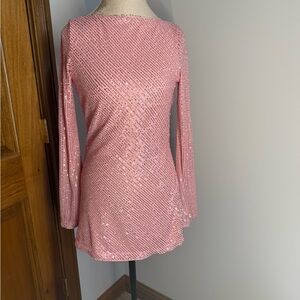 SHEIN Pink Sequin Dress